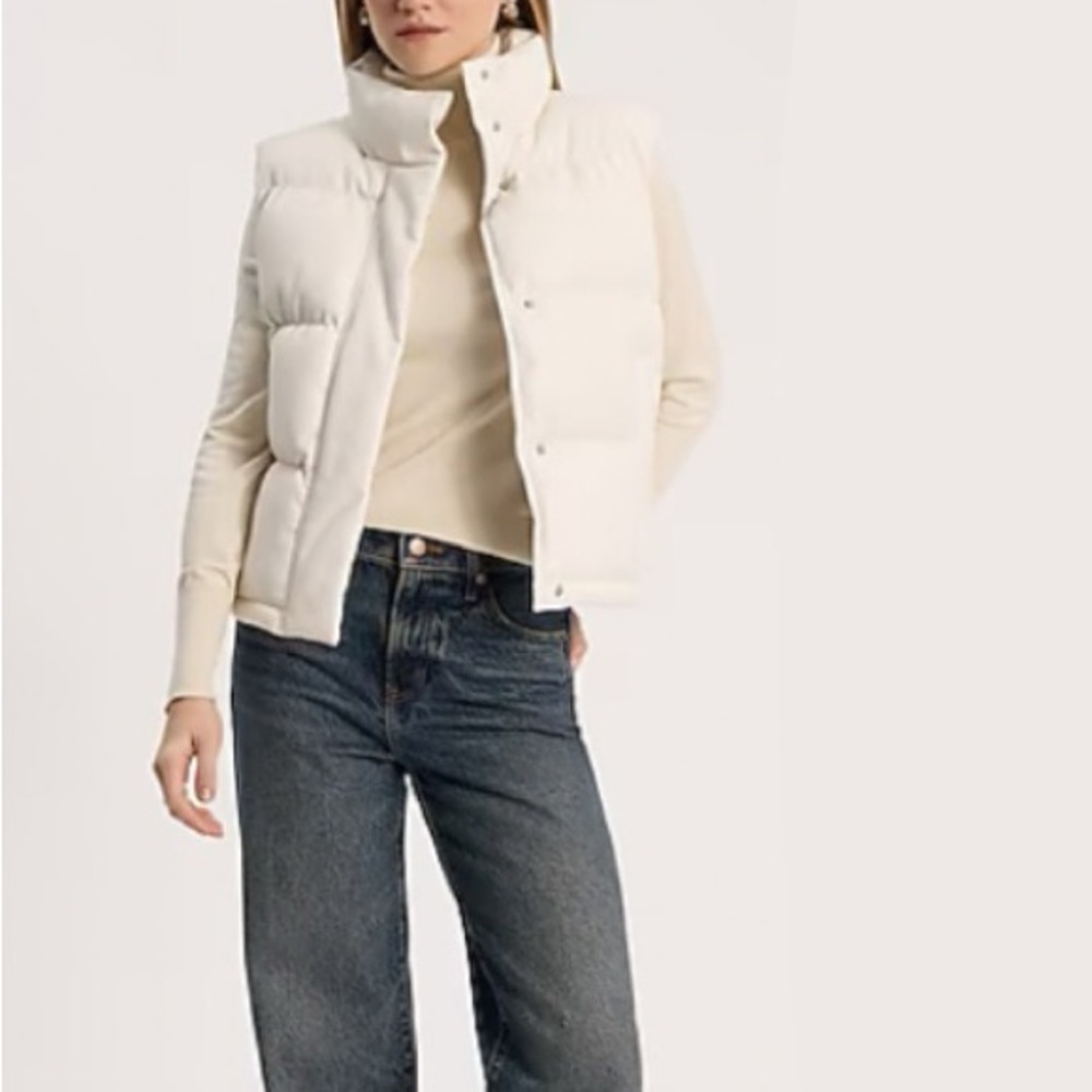 Express Faux Leather Cropped Puffer Vest (new with tags)